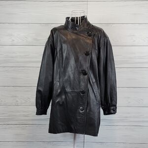 Lepanto Madrid Leather Jacket in Black Vintage Womens Size L